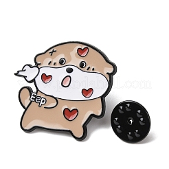Bank Beaver with Heart Enamel Pins&nbsp;JEWB-K019-02C-EB