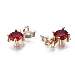 Brass Micro Pave Clear Cubic Zirconia Charms&nbsp;KK-S359-124-A01-RS