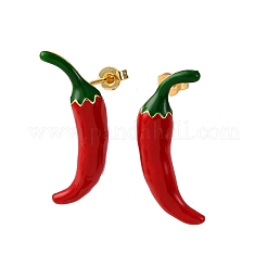 Brass Enamel Stud Earrings&nbsp;EJEW-F390-01G