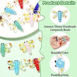 12Pcs 6 Colors Autumn Theme Handmade Lampwork Beads&nbsp;LAMP-CJ0002-91