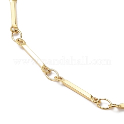 Ion Plating(IP) 304 Stainless Steel Bar Link Chain Necklaces&nbsp;NJEW-K249-15G