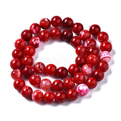 Dyed Natural Crackle Agate Beads Strands&nbsp;X-G-T100-03C