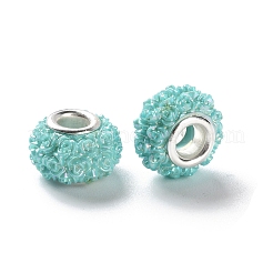 AB Color Resin Rose Flower European Beads&nbsp;RESI-M001-05E