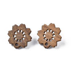 Walnut Wood Stud Earring Findings&nbsp;MAK-N032-038