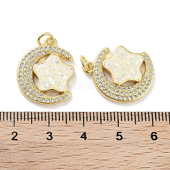 Brass Micro Pave Clear Cubic Zirconia Pendants&nbsp;KK-L213-046G