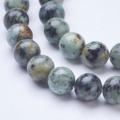 Dyed & Natural African Turquoise(Jasper) Beads Strands&nbsp;G-D855-06-8mm