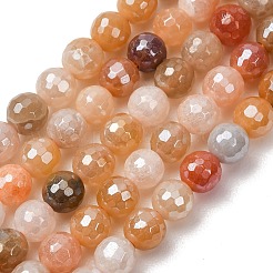 Electroplated Natural Golden Silk Jade Beads Strands&nbsp;G-B191-A06-6mm