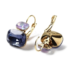 Glass Rectangle Leverback Earrings&nbsp;EJEW-P245-01G
