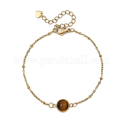Half Round Natural Gemstone Bead Link Bracelets&nbsp;BJEW-JB14121-01