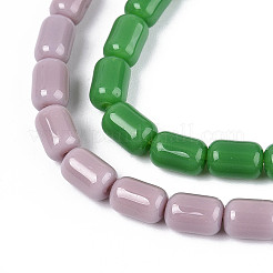 Opaque Solid Color Glass Beads Strands&nbsp;GLAA-N058-4x6mm-B01