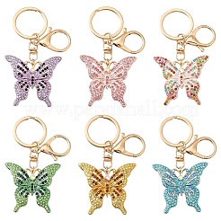 Butterfly Alloy Rhinestone Keychain&nbsp;KEYC-YW00114-01