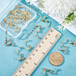 24Pcs 2 Size Brass Screw Clip-on Earring Findings&nbsp;KK-BBC0008-29