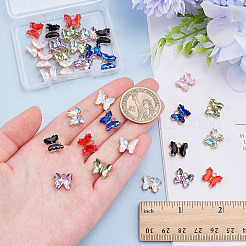 32Pcs 8 Colors Alloy Glass Charms&nbsp;FIND-ME0001-95