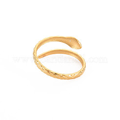 Ion Plating(IP) 304 Stainless Steel Snake Open Cuff Ring for Women&nbsp;RJEW-S405-179G