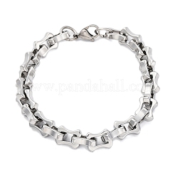304 Stainless Steel Rectangle Link Chain Bracelets for Women Men&nbsp;BJEW-R018-20P