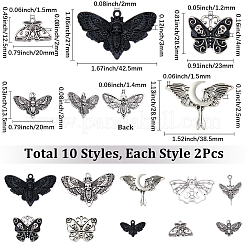 20Pcs 10 Styles Tibetan Style Alloy Pendants&nbsp;FIND-SC0021-44