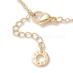 Brass Cubic Zirconia Beads Link Braceletsm Cable Chains Bracelets for Women&nbsp;BJEW-JB13051