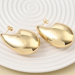 Brass Stud Earrings for Women&nbsp;KK-CBAD851-15G