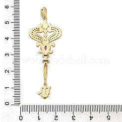 Brass Micro Pave Cubic Zirconia Big Pendants&nbsp;X1-KK-B147-04G-01