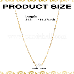 1Pc ABS Imitation Pearl Round Pendant Necklaces&nbsp;NJEW-LP0009-11