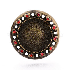 Adjustable Alloy & Iron & Rhinestone Bezel Cup Ring Base with Rotatable Tray&nbsp;MAK-T012-10AB