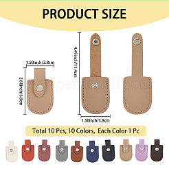 10Pcs 10 Colors Arch Shaped Imitation Leather Nail Clipper Cases&nbsp;DIY-CL0002-28A