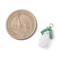Glass Seed Beaded 3D Eggplant Pendants&nbsp;PALLOY-MZ00942