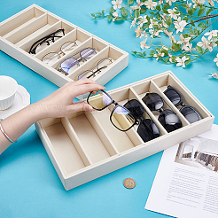 6 Grids Velvet Sunglasses Organizer Display Storage Holder&nbsp;ODIS-WH0099-130