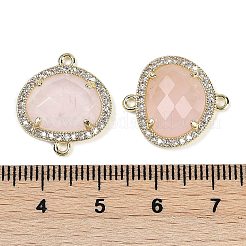 Natural Rose Quartz Faceted Oval Links&nbsp;G-B126-01G-09