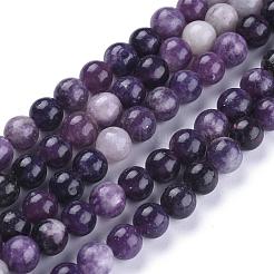 Natural Lepidolite/Purple Mica Stone Beads Strands&nbsp;G-K415-8mm