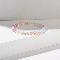 Sparkling Crackle Glass Round Beads Stretch Bracelets Set&nbsp;BJEW-JB07189