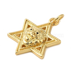 Rack Plating Brass Micro Pave Cubic Zirconia Pendants&nbsp;KK-P241-16G