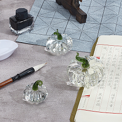 3Pcs 3 Styles Glass Pumpkin Display Decorations&nbsp;DJEW-PH0001-68A
