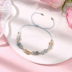 Natural Flower Amazonite Beads Braided Beaded Bracelets&nbsp;BJEW-JB12667