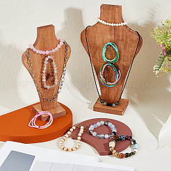 3Pcs 3 Styles Bust Shaped Wood Pendant Necklace Jewely Display Stands&nbsp;ODIS-DC0001-09