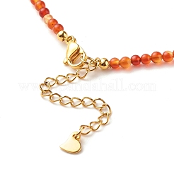Natural Carnelian Beaded Necklaces for Women&nbsp;NJEW-JN03789-02
