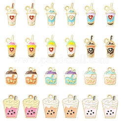 24Pcs 12 Sytyles Zinc Alloy Milk Tea Cup Pendants&nbsp;ENAM-YW0008-47
