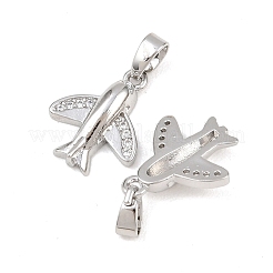 Brass Micro Pave Clear Cubic Zirconia Pendants&nbsp;KK-G549-18B-P