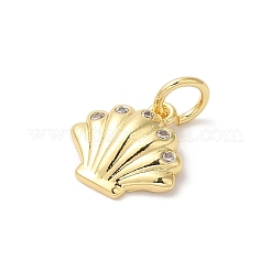 Rack Plating Brass Clear Cubic Zirconia Charms&nbsp;KK-Z056-28G
