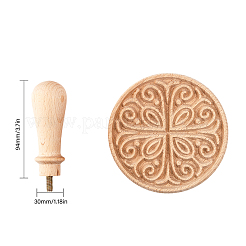 Chinese Mid-Autumn Festival Hand-Pressure Wooden Flower Carved Moon Cake Mould&nbsp;DIY-WH0410-25