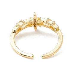 Clear Cubic Zirconia Star Cuff Ring&nbsp;RJEW-K235-01G