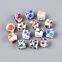 Printed Handmade Porcelain Beads&nbsp;PORC-Q007-10