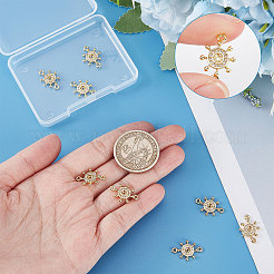 Long-Lasting Plated Brass Micro Pave Clear Cubic Zirconia Connector Charms&nbsp;KK-BBC0003-34