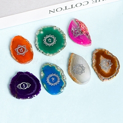 7Pcs 7 Style Dyed Natural Agate Chakra Theme Display Decorations&nbsp;PW-WG54486-01