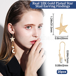 20Pcs Brass Star Earring Hooks&nbsp;KK-BBC0004-88
