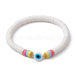 Polymer Clay Heishi Surfer Stretch Bracelet&nbsp;BJEW-JB09641