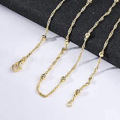 Brass Satellite Chains Necklace for Women&nbsp;NJEW-P265-35G