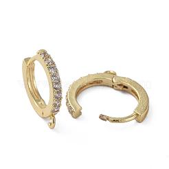 Brass Huggie Hoop Earring Findings&nbsp;KK-P150-42G