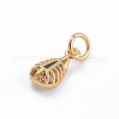 Brass Micro Pave Cubic Zirconia Pendants&nbsp;ZIRC-E164-63G