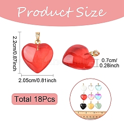 18Pcs 9 Colors Spray Painted Glass Pendants&nbsp;GLAA-YW0004-31